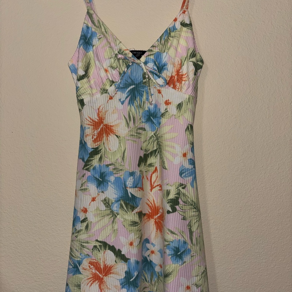 Forever 21 Floral Mini Dress - Blue, Orange, Green